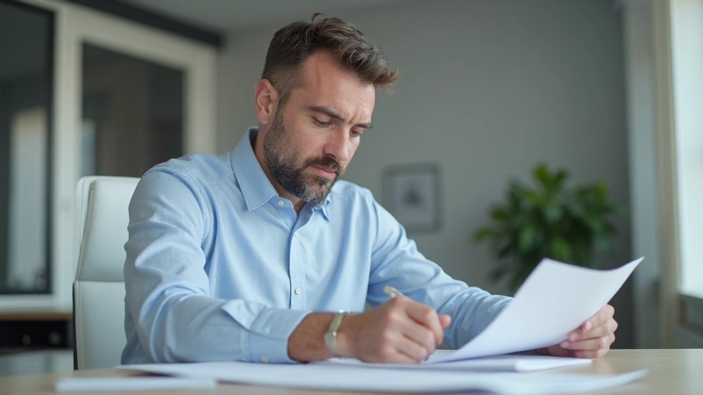 Man in kantoor werkend aan marketingplan